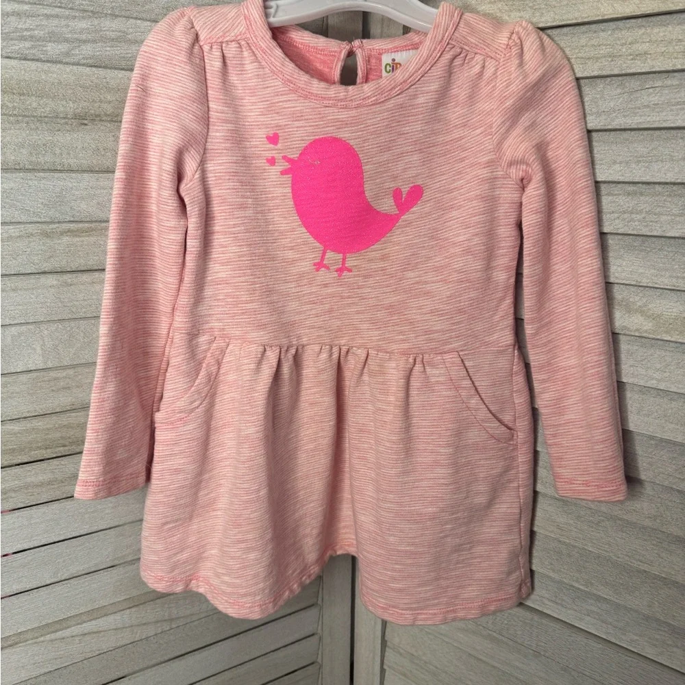 Circo Hot Pink Heathered Bird Dress/tunic. Size 4T. Great Condition.